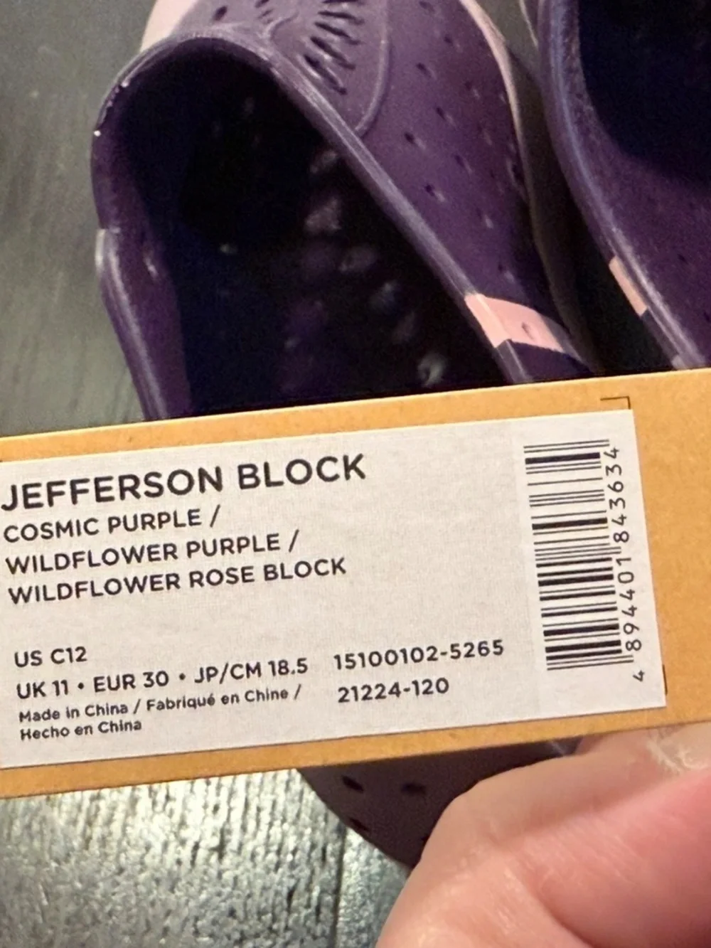 Native Jefferson Block Shoe Cosmic Purple/Pink Little Kids C12